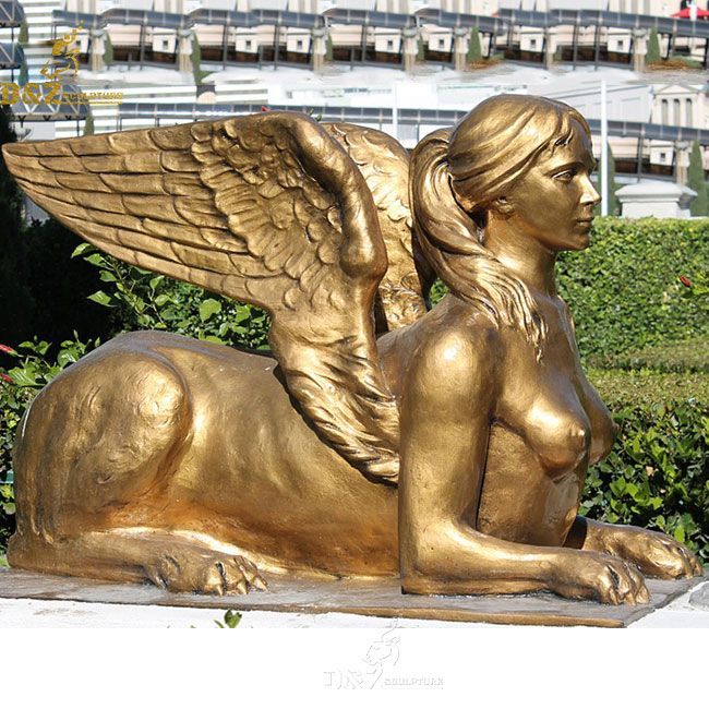Large bronze female sphinx statue for sale