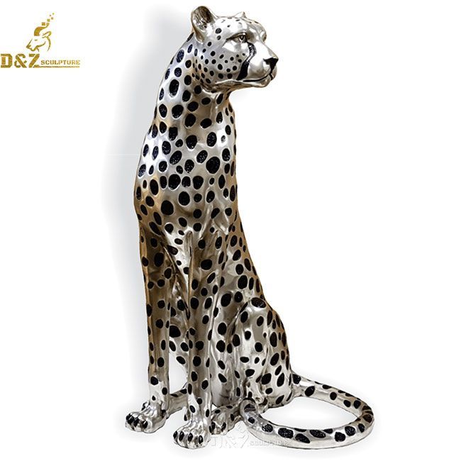 large sitting leopard statue home decor for sale