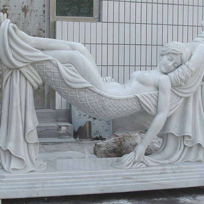 life size marble sleeping beauty statue