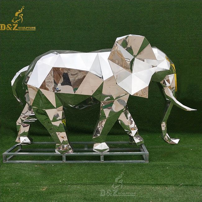 Steel geometric elephant art sculpture home decor for sale