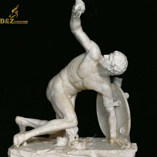 Marble statue of a wounded warrior