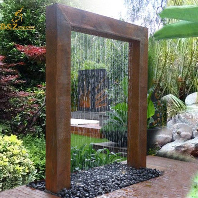 Outdoor rain curtain wall water features for sale