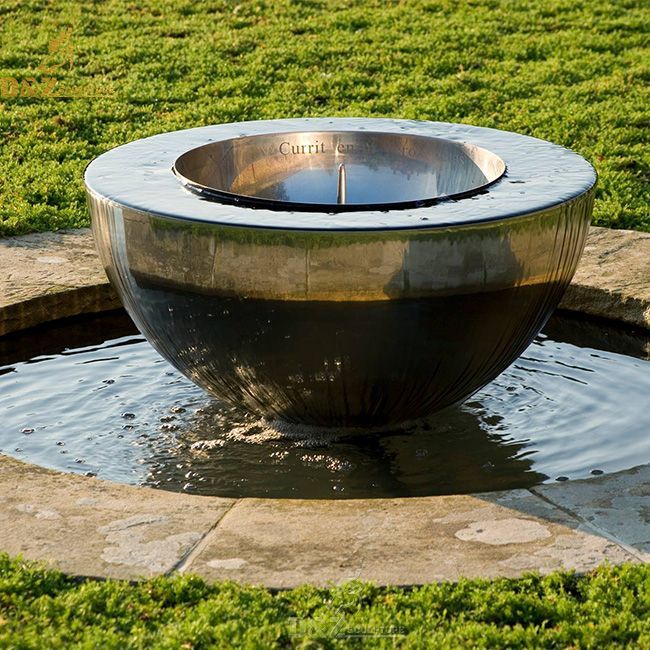 Stainless steel garden sundial Chalice water feature