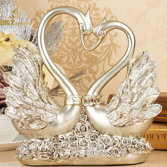 Resin swan couple decorative statues for sale