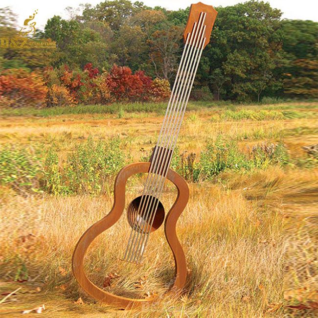 large metal guitar art sculpture for sale