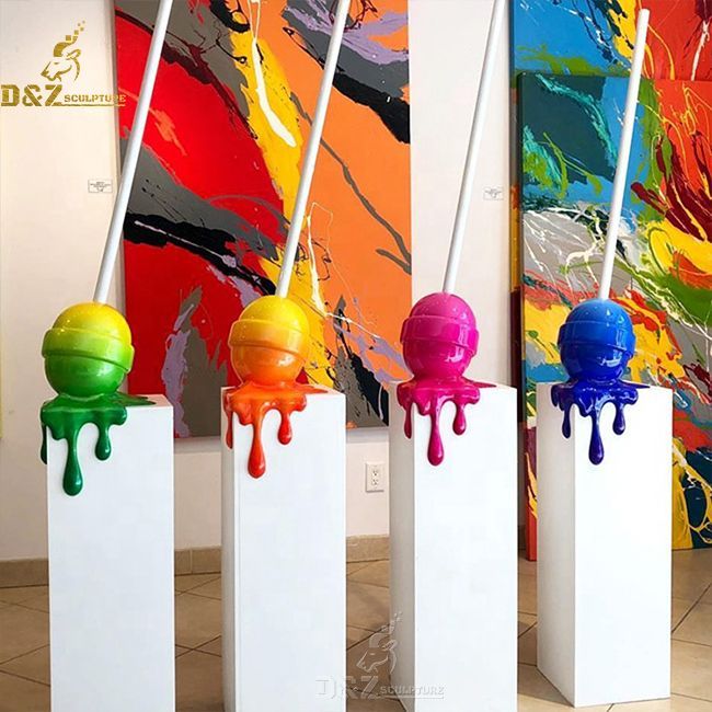 Large melting lollipop art sculpture for sale