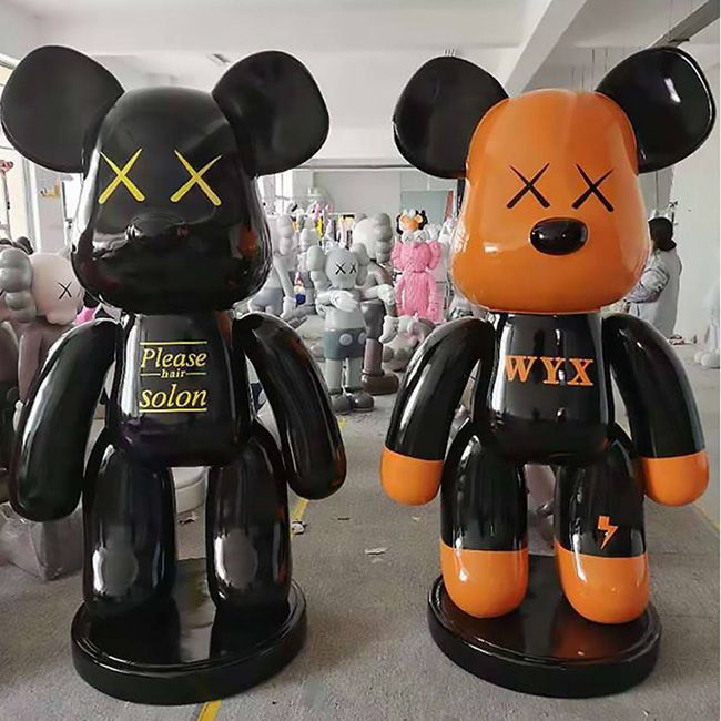 Modern cartoon Fiberglass kaws bearbrick statue