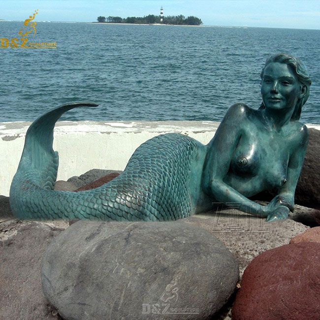 large outdoor mermaid pool statues