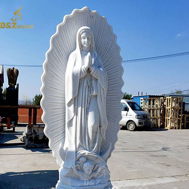 White marble Our Lady of Guadalupe outdoor garden Statue for sale