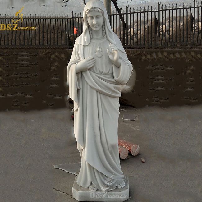 Marble immaculate heart of mary outdoor statue for sale