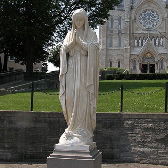 Marble our lady of immaculate conception statue