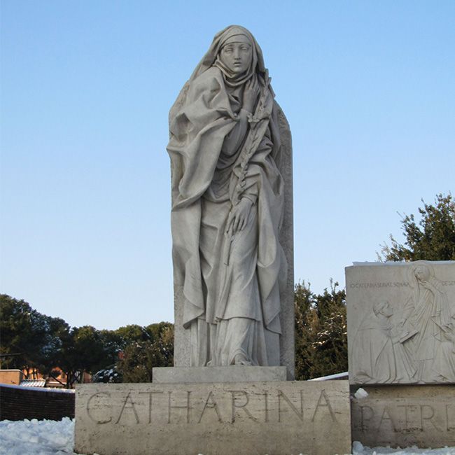 Large marble st Catherine of Siena statue
