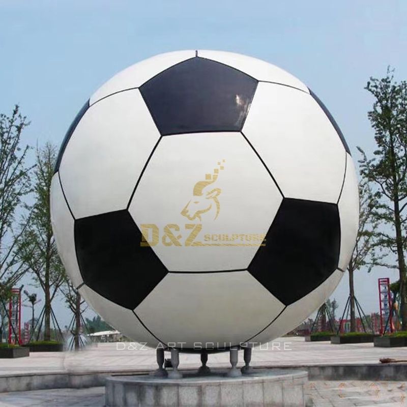 Stainless steel soccer ball sculpture