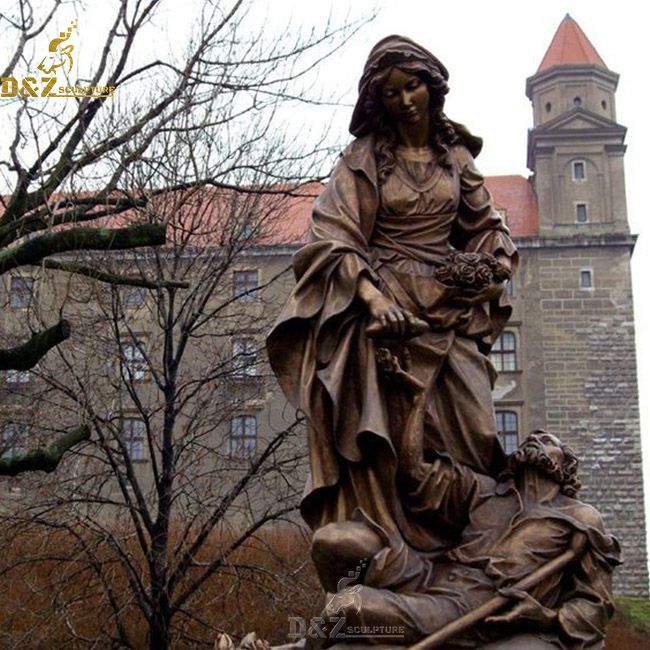 Bronze St Elizabeth of Hungary statue