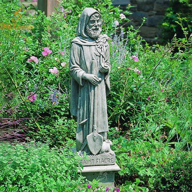 Marble st Fiacre garden statue for sale