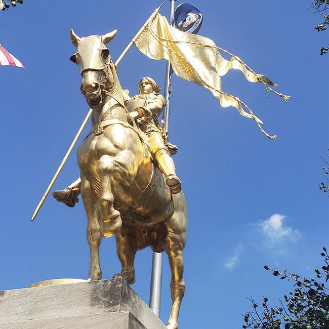 St Joan of Arc bronze statue