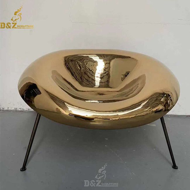 Custom made modern indoor gold metal chair