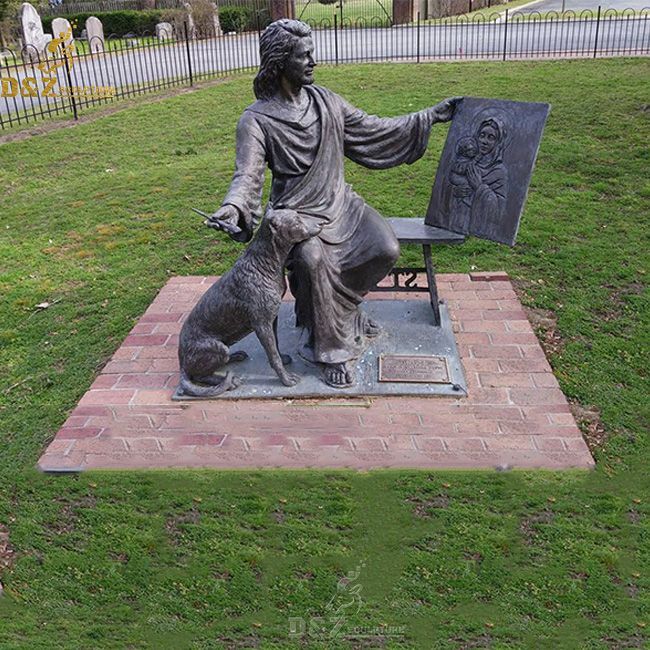 Large bronze st Luke statue