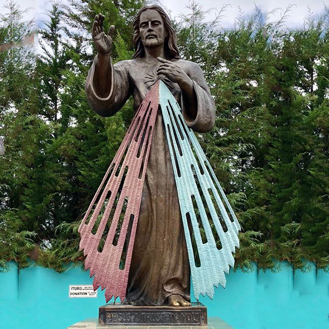 large outdoor Jesus divine mercy garden statue for sale