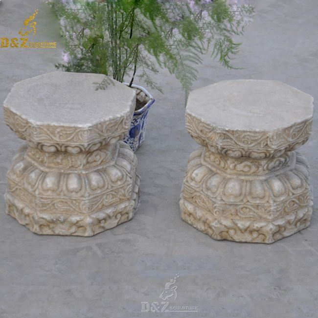 Outdoor marble pedestal for statue