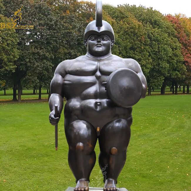 Large bronze Roman Warrior by Fernando Botero