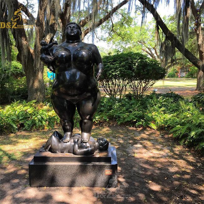 Fernando Botero mother and child statue