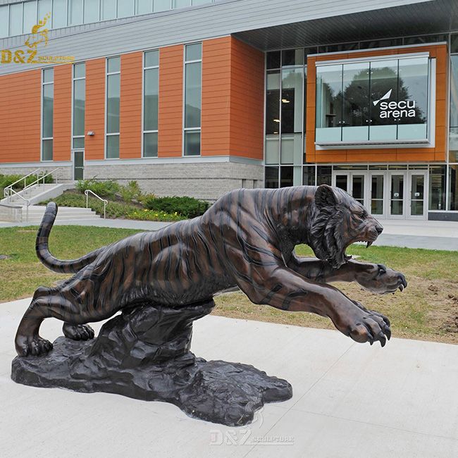 Large outdoor Towson university leaping  tiger statue