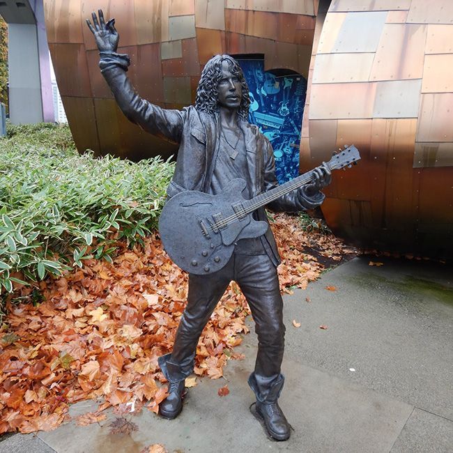 Chris Cornell bronze memorial statue