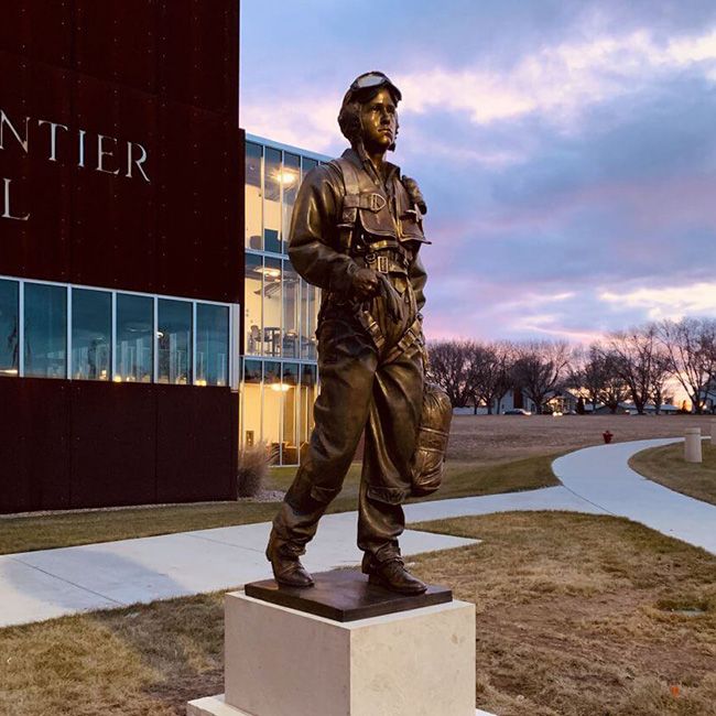 bronze pilot statue