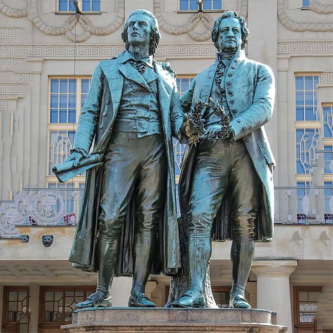 Goethe and Schiller statue Monument