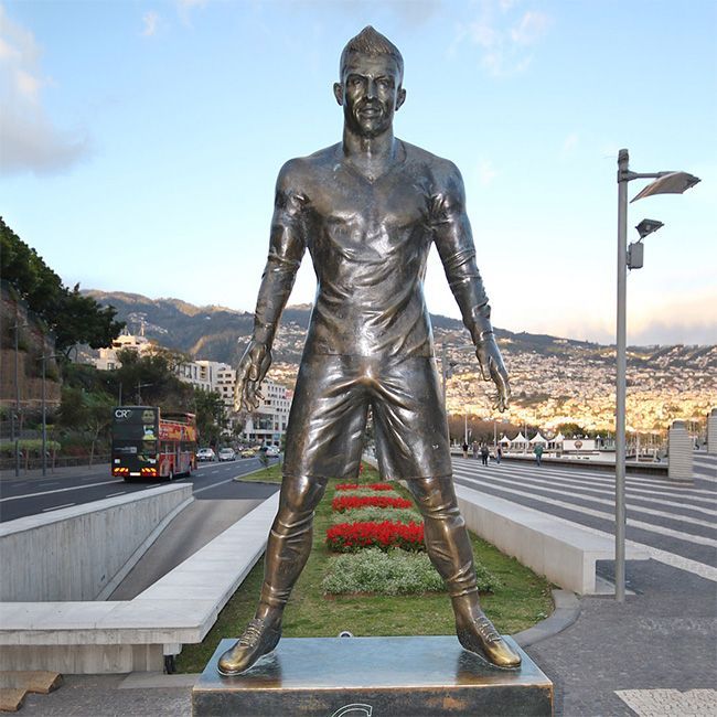 Cristiano Ronaldo Life Size Bronze Statue Madeira