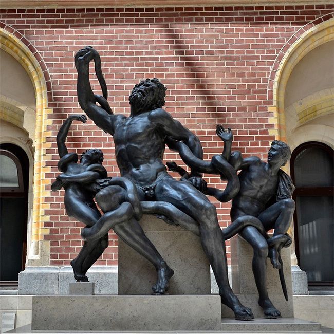 Greek bronze Laocoon and his sons sculpture