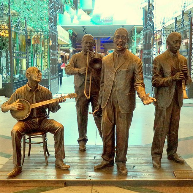 Statues of jazz band in Spirit of New Orleans