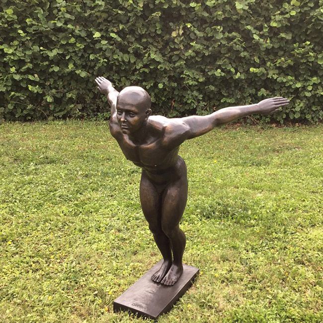 bronze diver statue