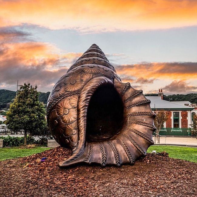 Pacific islands Memorial conch shell statue