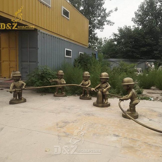 Outdoor fireman garden lawn statues decor
