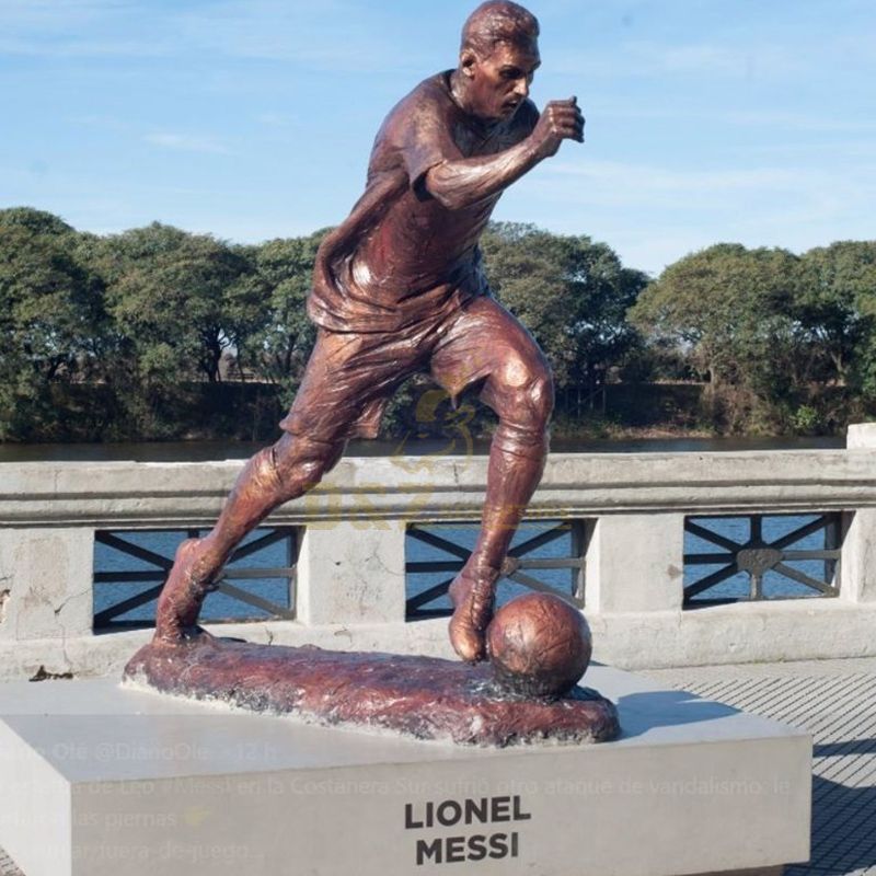 Lionel Messi soccer player statue