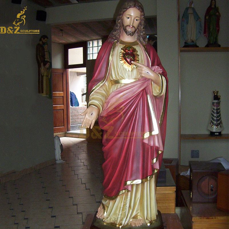 Life Size fiberglass Sacred Heart of Jesus Statue for sale