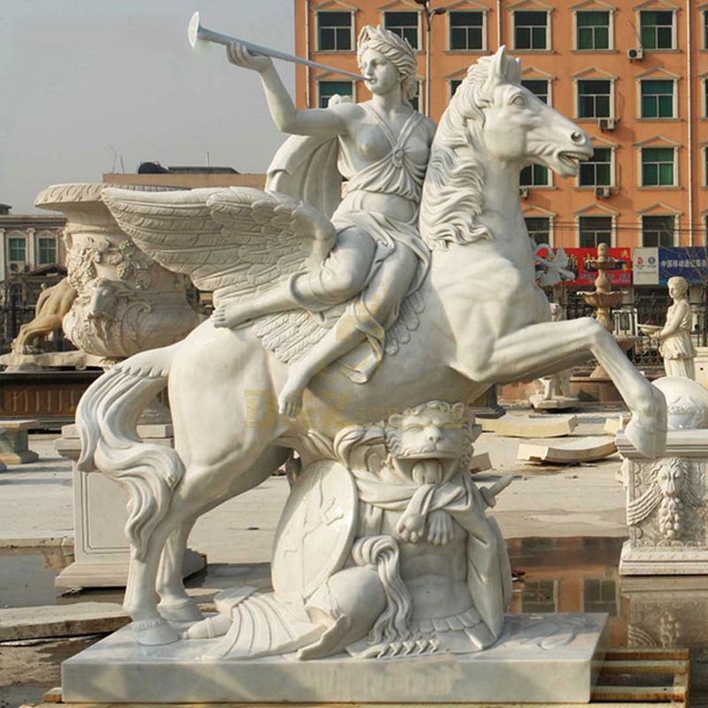 Replica statue of the Fame riding Pegasus