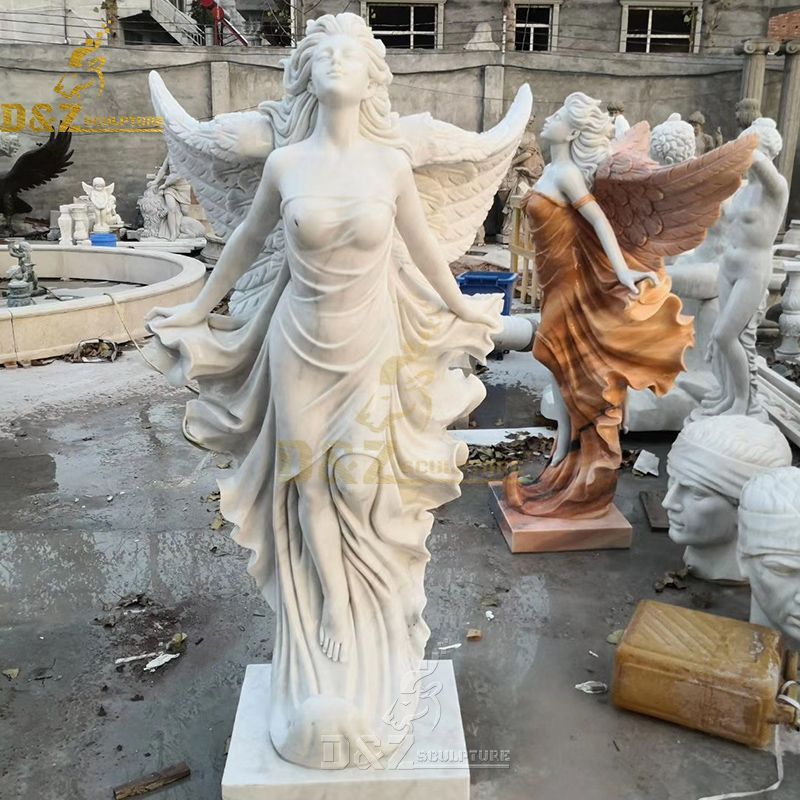 Flying angel marble statue