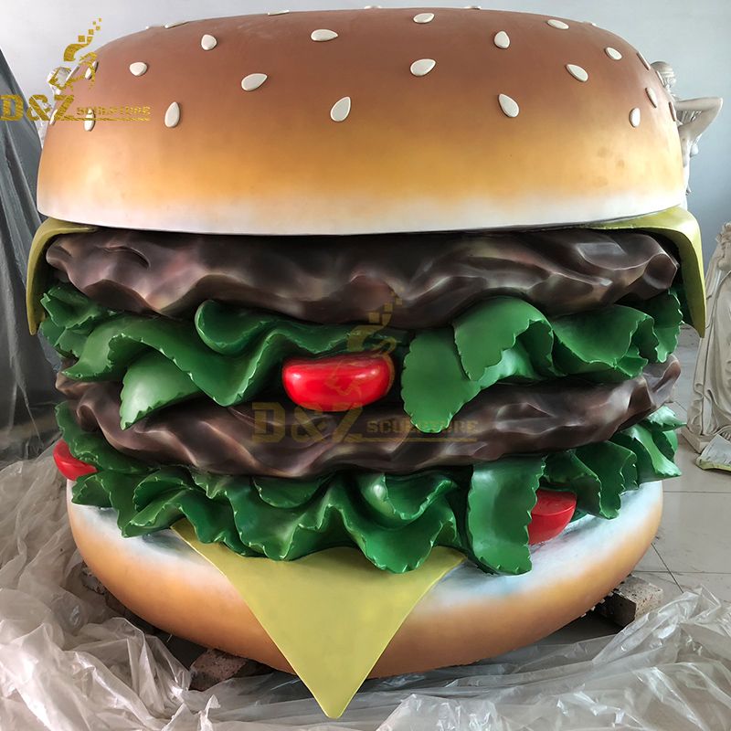 Fiberglass giant burger food sculptures