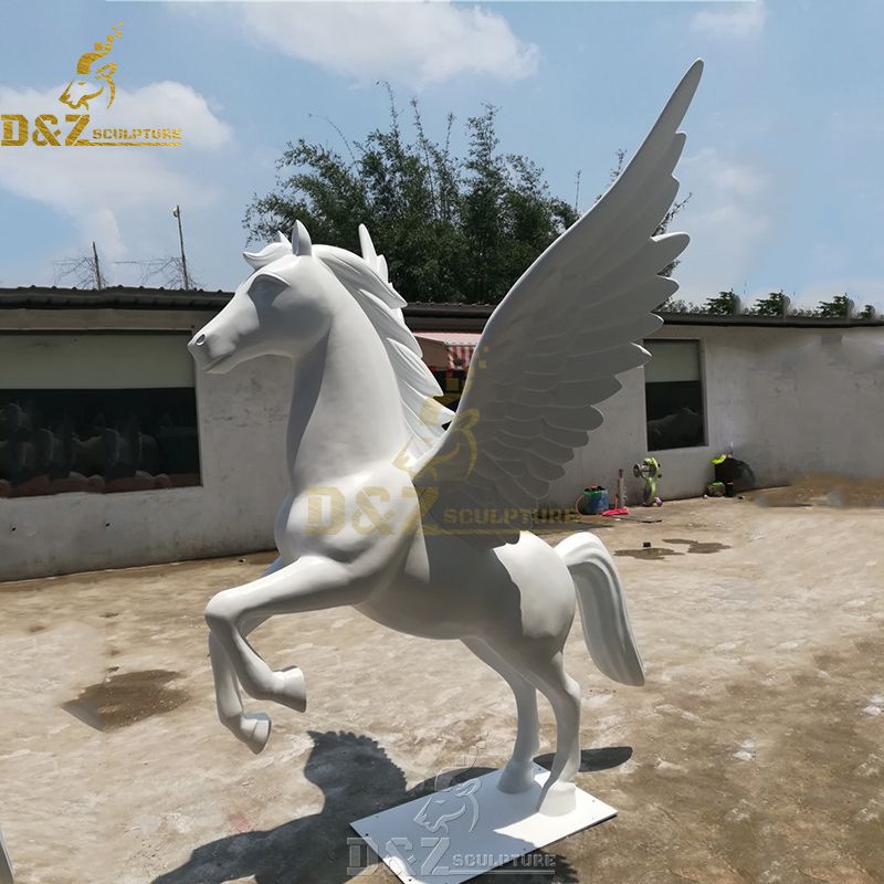 Large white horse statue decor