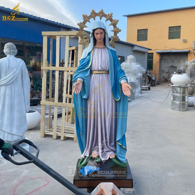 Life size outdoor fiberglass Our Lady Of Grace statue