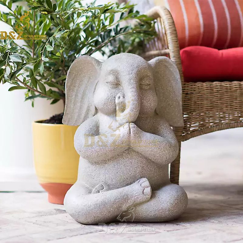 Yoga meditating elephant statue