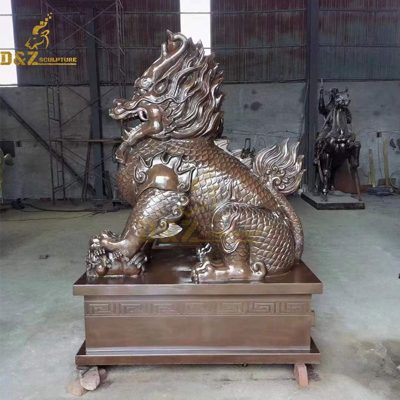 Large bronze qilin statue for sale
