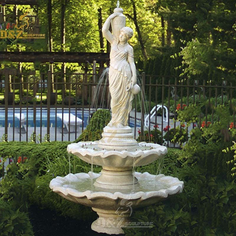 Marble Rebecca at the well garden statue fountain