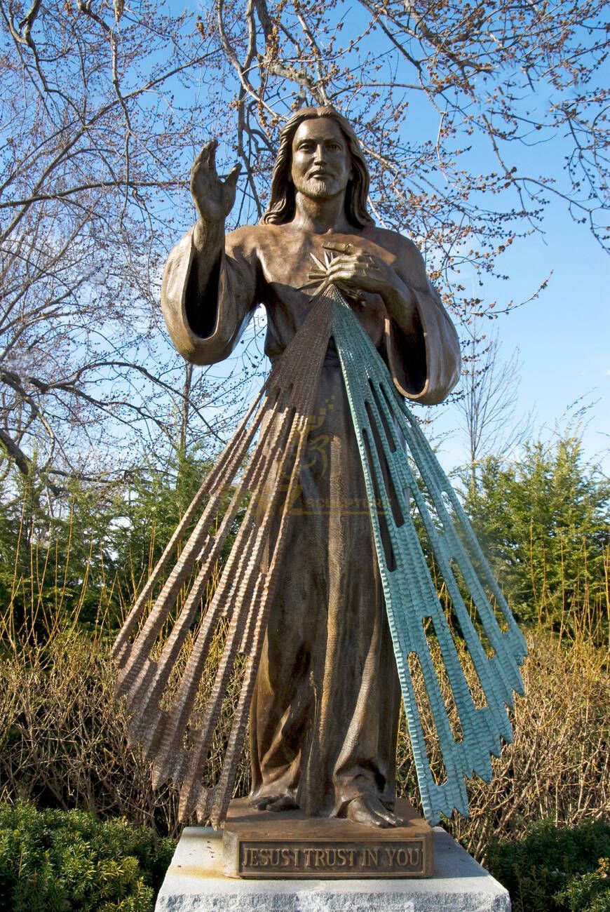 Cast bronze catholic church jesus the divine mercy statue for sale