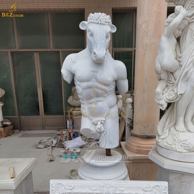 Marble and stone bull man roman nude torso sculpture art