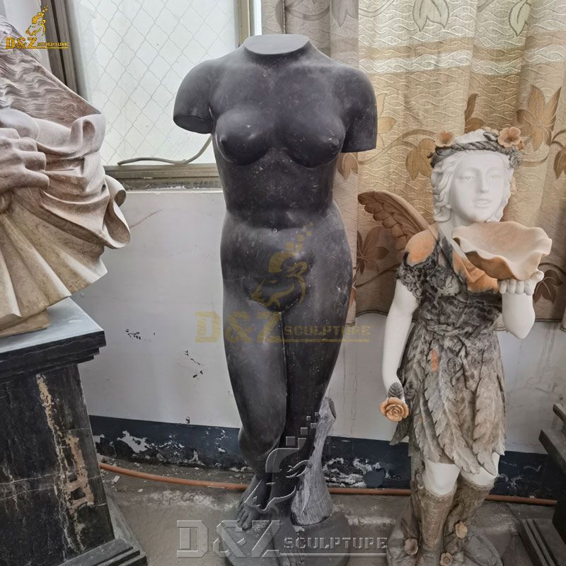 roman and greek black woman aphrodite statue torso for decor