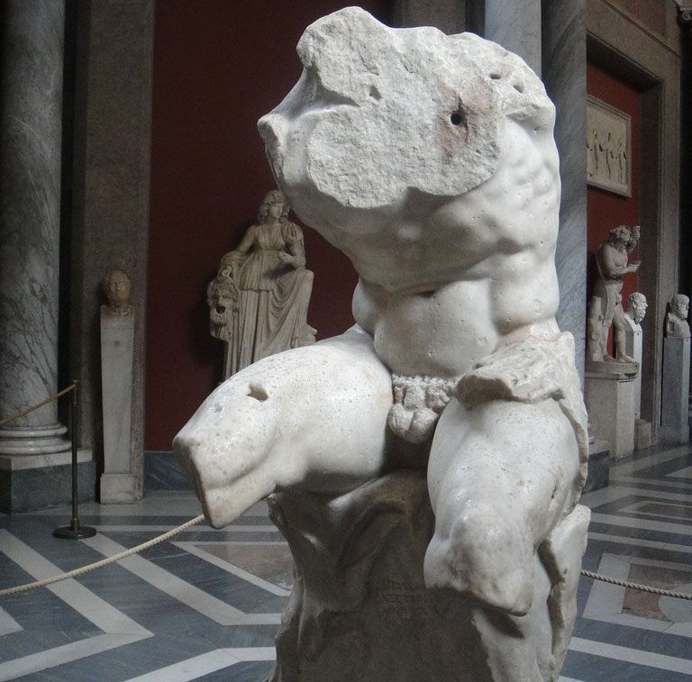 Famous ancient michelangelo belvedere torso greek sculpture